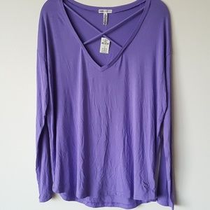 PINK🍇super soft long-sleeve tee🍇BNWT🍇sz S